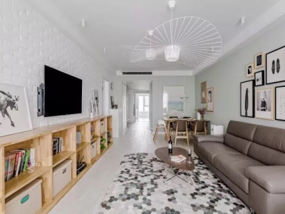 125平的现代风三居室，喜欢这种小清新的颜色搭配