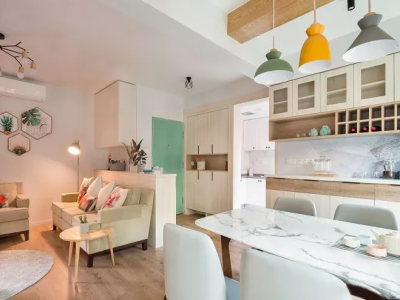 打通餐厅不吊顶，90㎡装出120㎡的敞亮，全家乐了一整晚！