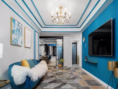 103㎡美式风格装修，她家如同蓝色的梦幻城堡一样美！